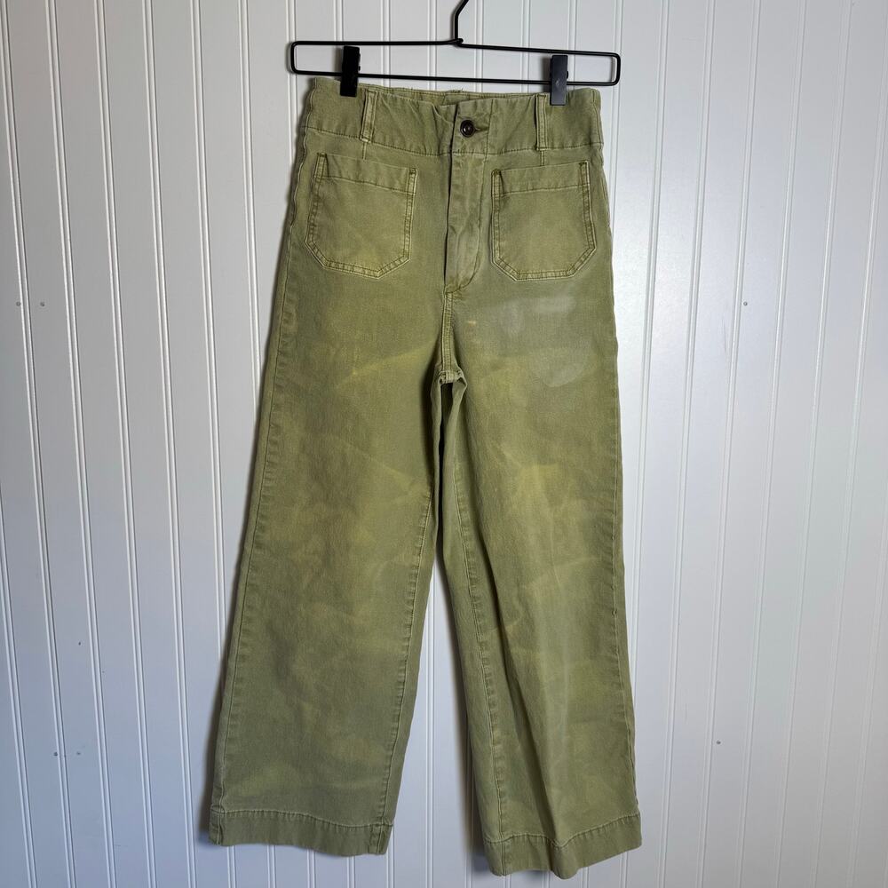 Anthropologie Pilcro The Skipper High Rise Crop Patch Pocket Pants Moss Size 26 - Picture 2 of 11